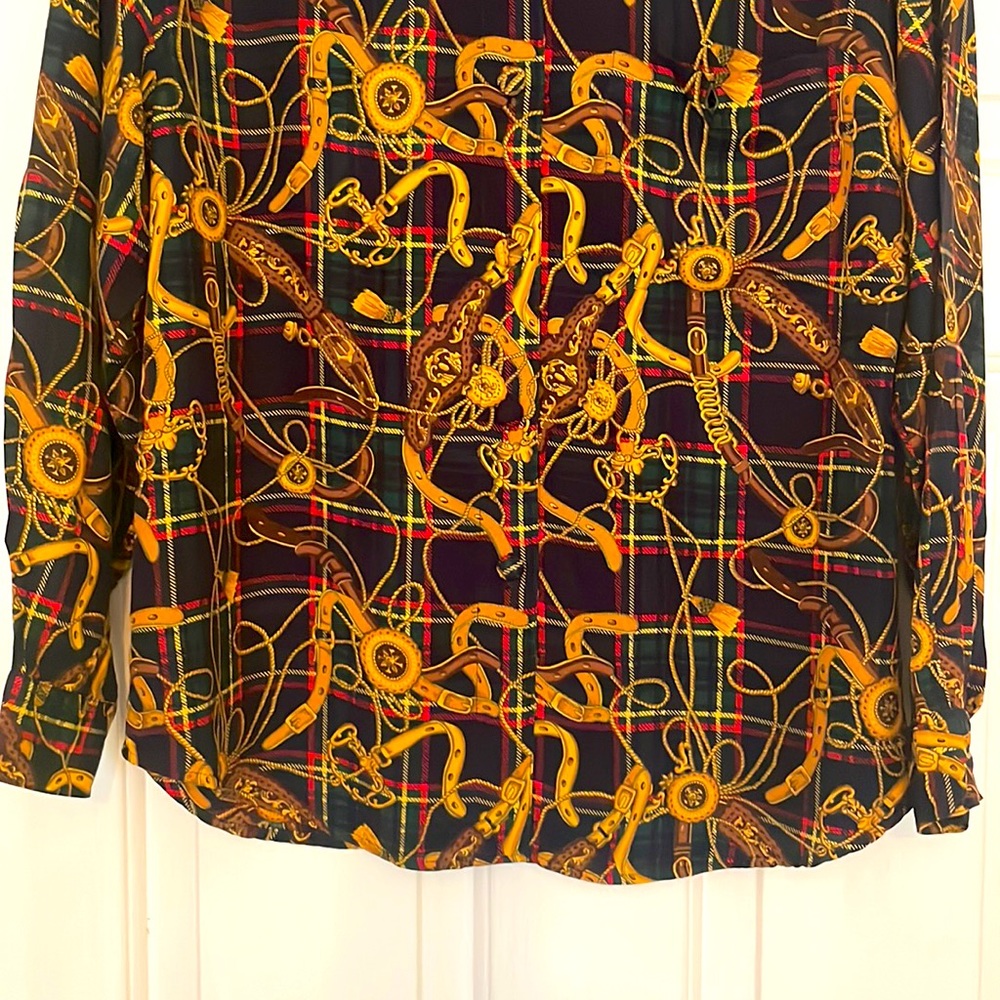 Jh Collectibles Vintage Equestrian Print Shirt View 3